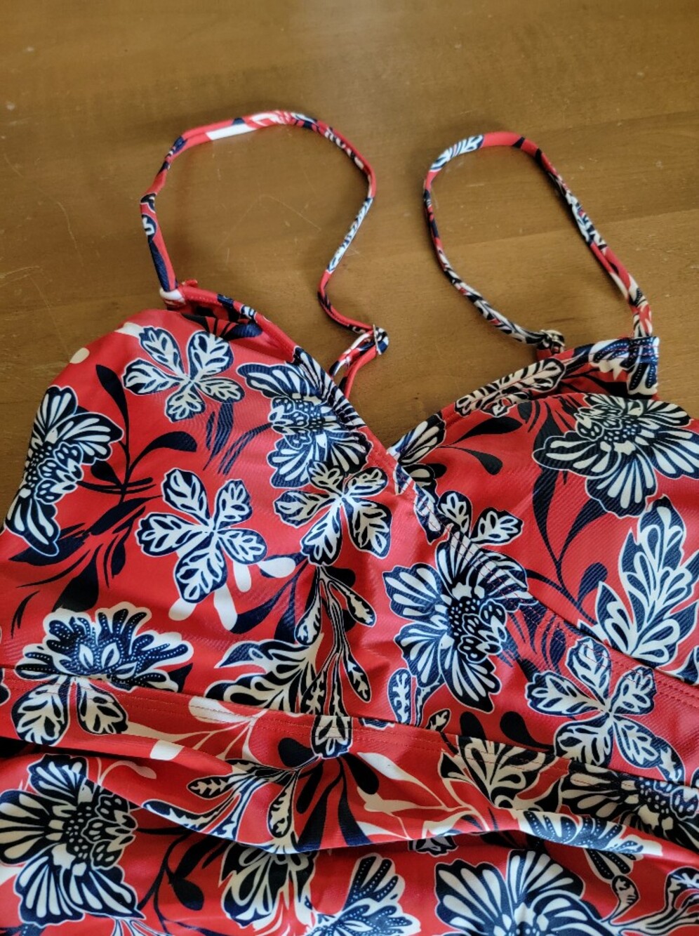Red White And Blue Floral Tankini Top and Swim Skirt Set Size S NWT - Picture 7 of 13